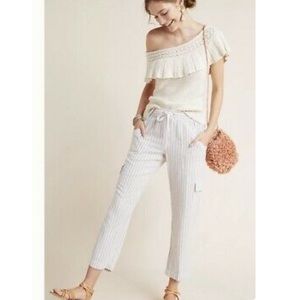 Sanctuary x Anthropologie Linen stripe pants S
